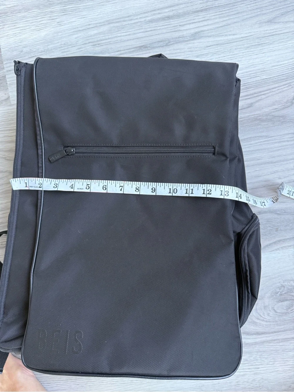 BEIS Black Convertible Laptop Backpack with Front Zip Pocket
